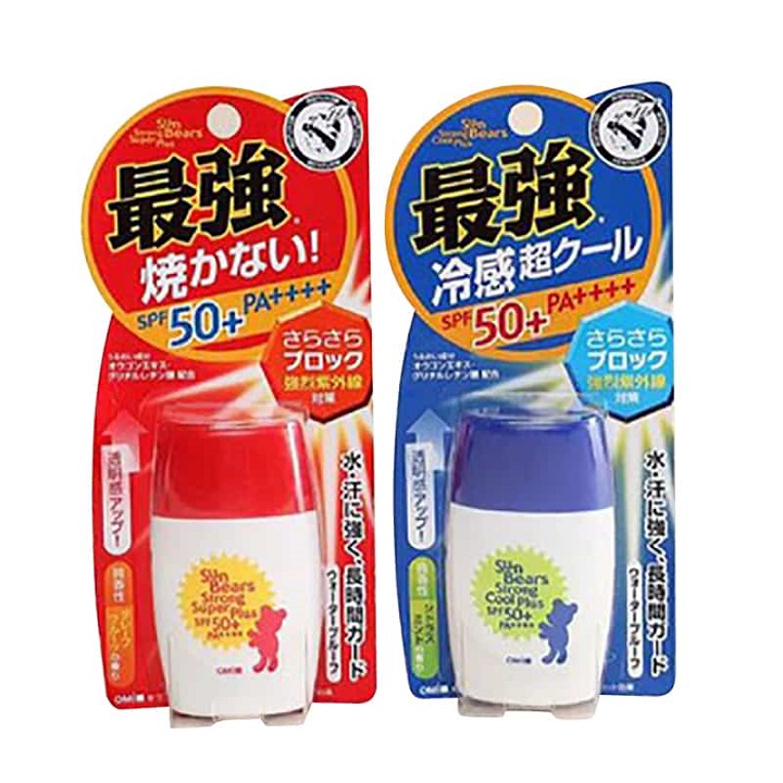 Kem chống nắng Nhật Bản Omi Sun Bears Cool Super Plus SPF50+ PA ++++ (màu đỏ) cay mắt