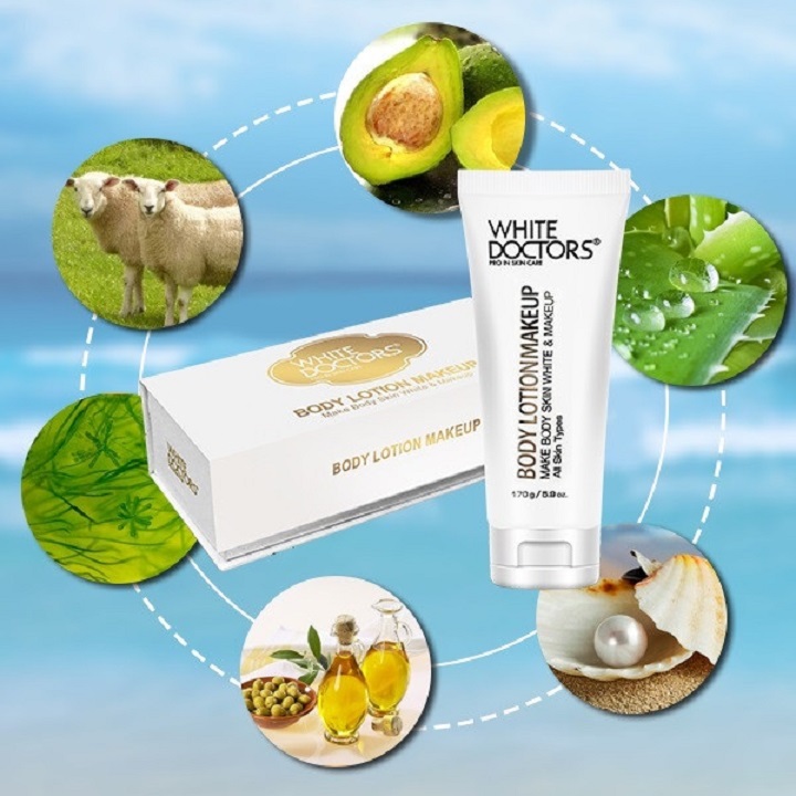 Kem dưỡng thể chống nắng trang điểm, trắng da White Doctors Body Lotion Makeup body nâng tông