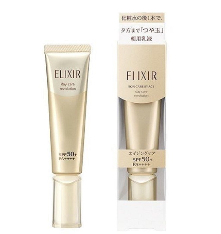 Kem dưỡng chống nắng Elixir Day Care Revolusion SPF50 Mẹ bỉm sữa